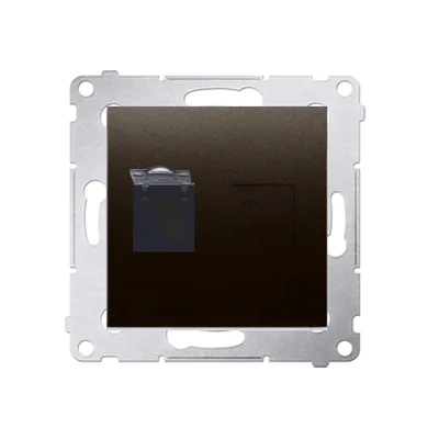 Einzelne Computersteckdose RJ45 Kat. 6 mit Staubschutzabdeckung (Modul) braun matt metallic