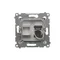 Einzelne Computersteckdose RJ45 Kategorie 6 mit Staubschutzabdeckung (Modul) Silber (Metallic)