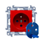 Einzelne DATA-Steckdose mit Autorisierungsschlüssel (Modul) 16A 230V rot