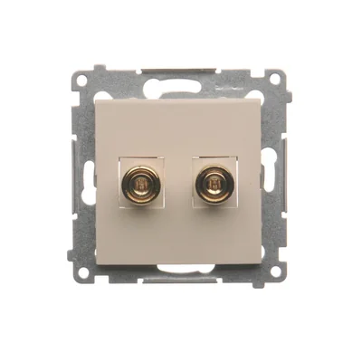 Einzelne Lautsprechersteckdose (Modul) creme