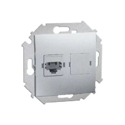 Einzelne RJ11-Telefonbuchse (Modul) Aluminium (metallisch)