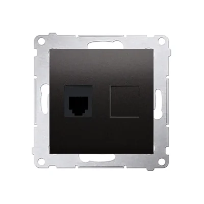 Einzelne RJ12-Telefondose (Modul) anthrazit (metallic)