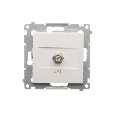Einzelne SAT-Antennensteckdose (Modul) weiß