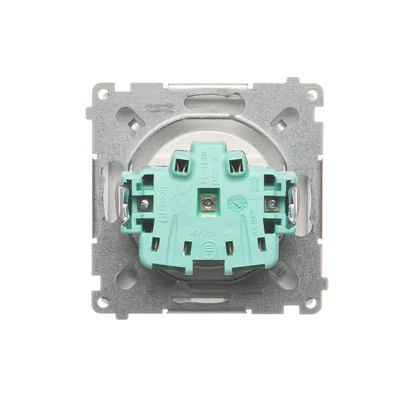 Einzelsteckdose mit Erdung (Modul) 16A 250V mit Blenden für Strompfade, weiße Schnellanschlüsse