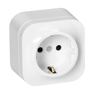 Einzelsteckdose n/t ToDo 2P+Z Sch. IP20, 16A, 230V AC, weiß, 10 Stück.