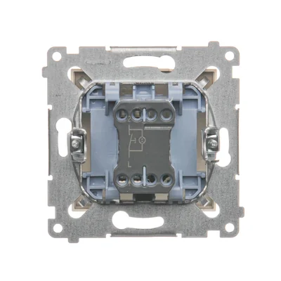 Einzeltaster mit LED-Hintergrundbeleuchtung ohne Piktogramm (Modul) 16A 250V cremefarbene Schraubklemmen