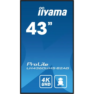 Ekran DigitalSignage iiyama LH4360UHS-B2AG 43" ELED VA 4K, 500cd/m2, Android11, iisignage2, 24/7, 3xHDMI