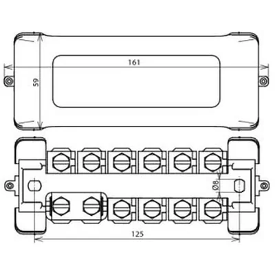 ekvipotenciální lišta; 10x2,5-95mm², 1x4-30mm²