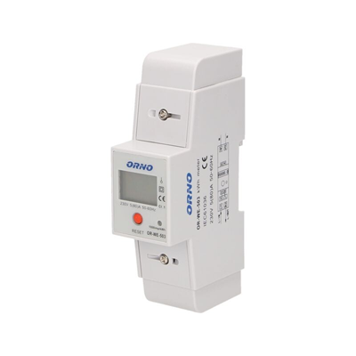 Electricity consumption indicator 1-phase, 80A 230V IP20, additional indicator, pulse output, white