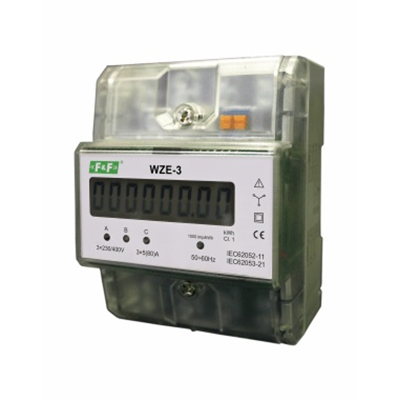 Electricity indicator 3-phase class 1 3x230V+N, 3x10 (80A)