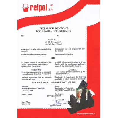 Electromagnetic relay, industrial - small-sized, in a housing