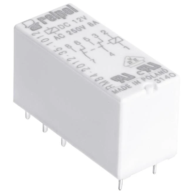 Electromagnetic relay RM84-2012-35-5230 miniature in a transparent housing for printed circuit and plug socket