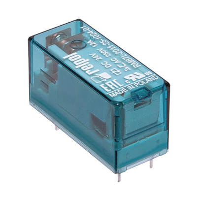 Electromagnetic relay RM85-2011-25-1024-01 miniature with transparent casing for printed circuit board and plug-in socket