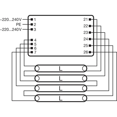 Electronic ballast QT-FIT8 3x, 4x18