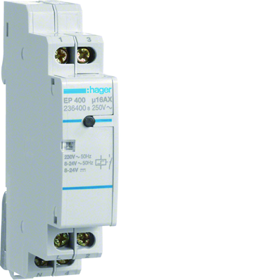 Electronic bistable relay 2 inputs 8-24VAC/DC + 230VAC 1NO 16A