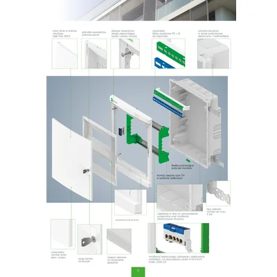 ELEGANT distribution board 2x12 PE+N flush-mounted new version IP 40 - smoke color