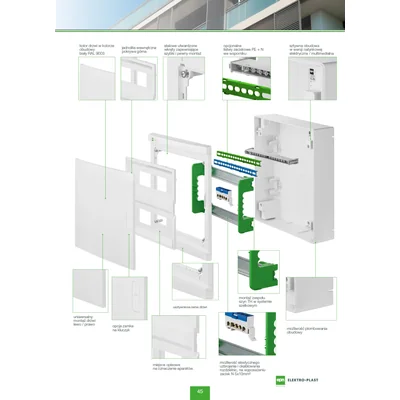 ELEGANT distribution board 2x12 PE+N surface-mounted new version IP 40 - white