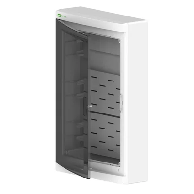 Elegante cuadro de distribución multimedia de superficie 3x12 IP 40 - color humo