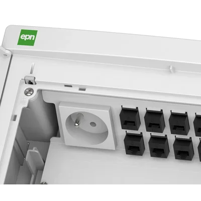 Elegante cuadro de distribución multimedia empotrable de 2x12" IP 40 - blanco