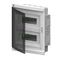 Elegante Verteilerbox 2x12 PE+N, Unterputz, neue Ausführung, Schutzart IP 40 – Rauchglas