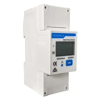 Elektroměr, 1fázový, 1p2w, LCD displej, měření přes transformátory do 100A, komunikace RS485, montáž na TH lištu