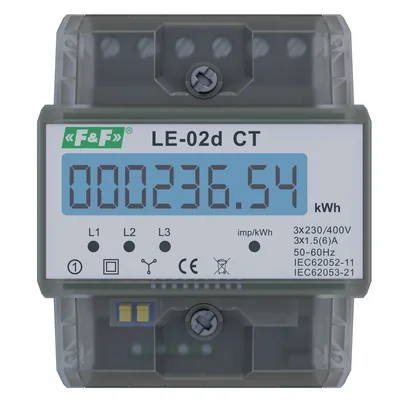 Elektroměr - třífázový LCD displej s programovatelným převodem