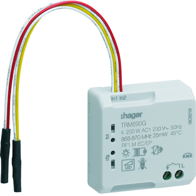 Elektronický spínací výstup KNX RF quicklink 1-cestný + bezpotenciálový vstup 2-cestný