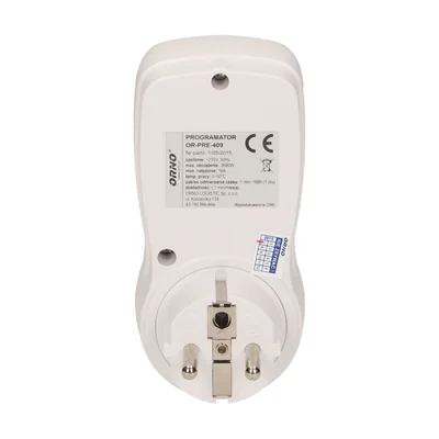 Elektroniczny programator czasowy 3680W 2P+Z biały