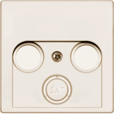 Elemento centrale per presa antenna a 2 e 3 uscite, crema lucido