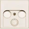 Elemento centrale per presa antenna a 2 e 3 uscite, crema lucido