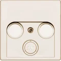 Elemento centrale per presa antenna a 2 e 3 uscite, crema lucido