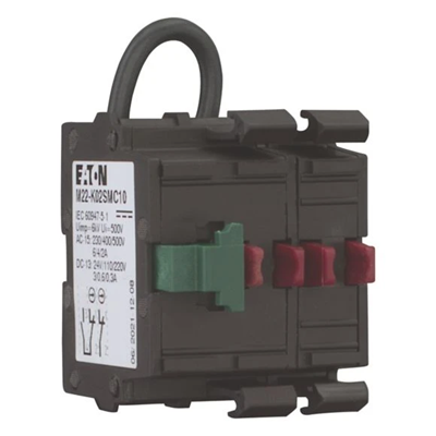Elemento di contatto con automonitoraggio 1Z 2R montato su piastra frontale M22-K02SMC10