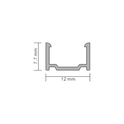ELOXIERTES ALUMINIUMPROFIL 100 cm FÜR LED-NEON (R) 10x10 mm