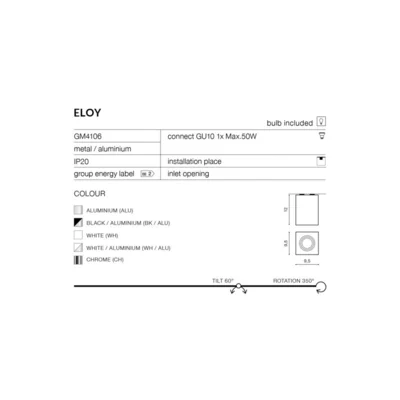 ELOY Ceiling lamp black/aluminium