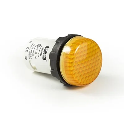 EMAS MB signal lamp with LED, monobloc, 230V AC, convex lampshade, yellow