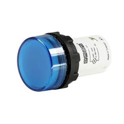 EMAS MB signal lamp with LED, monobloc, 24V AC/DC, flat lampshade, blue