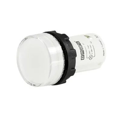 EMAS MB signal lamp with LED, monobloc, 24V AC/DC, flat lampshade, white