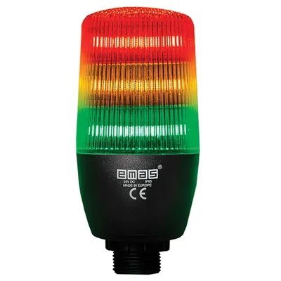 EMAS Multifunkční tříbarevný LED signální sloupek s bzučákem, 55 mm, PLC, 24 V DC