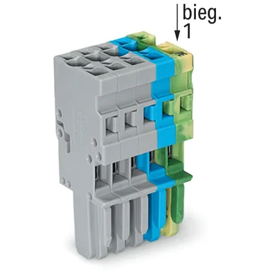 Embase 1 fil CAGE CLAMP 4mm2 gris-bleu-jaune-vert
