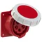 Embase droite 16A 3P+Z+N 400V 50/60Hz 4h IP67, bride 75X75, pas de vis 60X60, contacts nickelés