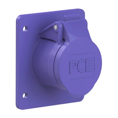 Embase droite 32A 2P 24V 50/60Hz IP44/54 (bride 75X85, entraxe 60X60), contacts nickelés