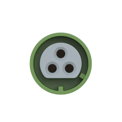 Embase droite 32A 2P+T 24/42V 100-200Hz 4h IP44/54 (bride 55X55, pas de trous 45X45), contacts nickelés