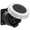 Embase droite 32A 3P+Z+N 500V 50/60Hz 7h IP67, bride 75X75, pas de vis 60X60, contacts nickelés