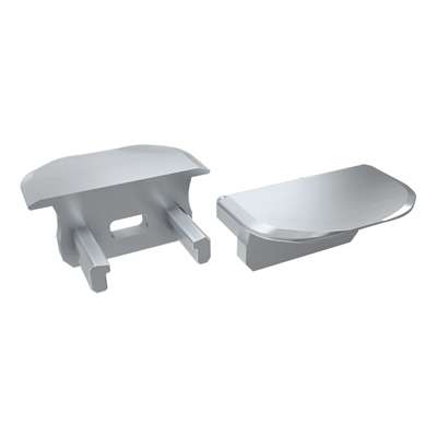 Embout pour profilé LED PTA, avec trou, gris