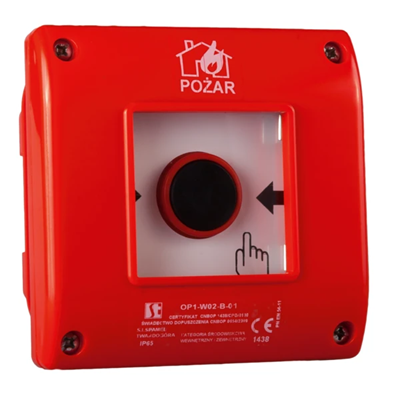 Emergency switch OP1 - flush-mounted version self-release button 1 NO line, 1 NO line