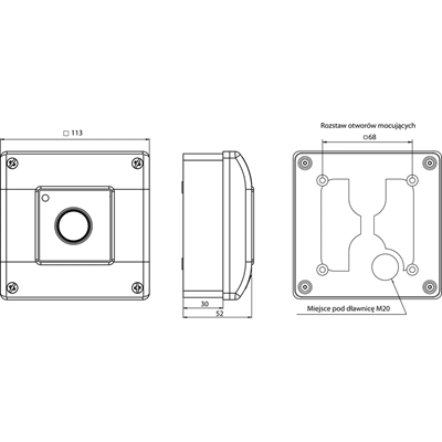 Emergency switch OP1 - flush-mounted version self-release button 1 NO line, 1 NO line