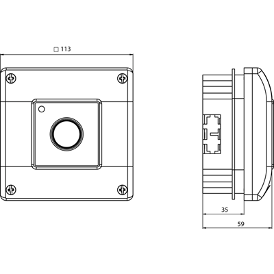 Emergency switch OP1 - flush-mounted version self-release button 1 NO line, 1 NO line