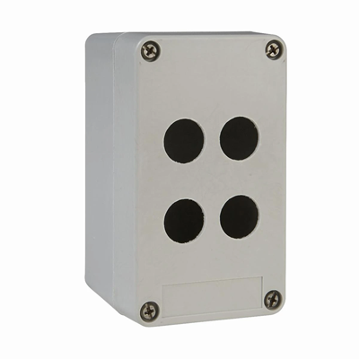 Empty control box 4 holes 2 columns Ø30.5 gray 85x146mm plastic