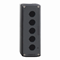 Empty control box 5 holes Ø22 dark gray with light gray plastic base