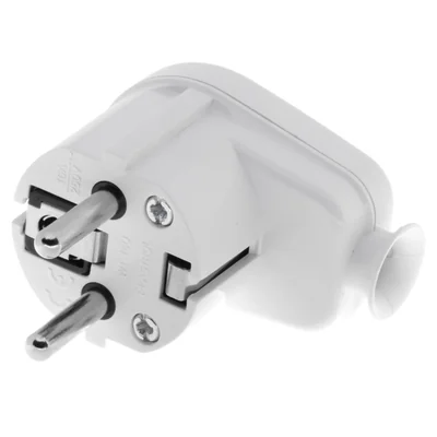 Enchufe angular extraible Uni-SCHUKO 2p+Z 16A 250V WT-16U blanco